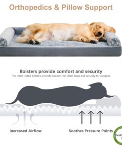 BFPETHOME Dog Beds for Large Dogs, Orthopedic Dog Bed for Medium Large Dogs,Big Waterproof Couch Dog Pet Bed with Removable Washable Cover