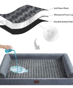 BFPETHOME Dog Beds for Large Dogs, Orthopedic Dog Bed for Medium Large Dogs,Big Waterproof Couch Dog Pet Bed with Removable Washable Cover