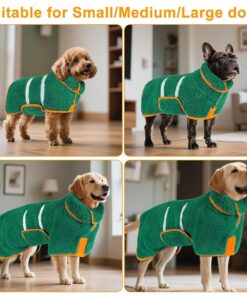 Bienbee Dog Bathrobe, Quick Drying Super Absorbent Pet Robes for Small Medium Large Dogs, Drying Coat for After Bath & Swim, Warm & Cozy Dogs Towels, Dog Puppy Bath Supplies,...