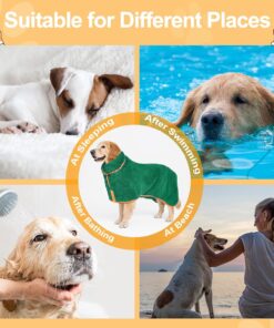 Bienbee Dog Bathrobe, Quick Drying Super Absorbent Pet Robes for Small Medium Large Dogs, Drying Coat for After Bath & Swim, Warm & Cozy Dogs Towels, Dog Puppy Bath Supplies,...