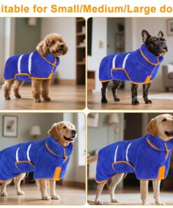 Bienbee Dog Bathrobe, Quick Drying Super Absorbent Pet Robes for Small Medium Large Dogs, Drying Coat for After Bath & Swim, Warm & Cozy Dogs Towels, Dog Puppy Bath Supplies,...