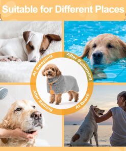 Bienbee Dog Bathrobe, Quick Drying Super Absorbent Pet Robes for Small Medium Large Dogs, Drying Coat for After Bath & Swim, Warm & Cozy Dogs Towels, Dog Puppy Bath Supplies,...