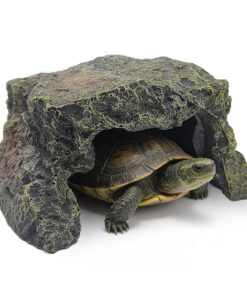 BNOSDM Reptile Hideout,Tortoise Hide Cave,Resin Rock,Bearded Dragon Hideaway,Turtle Basking Platform,Reptiles Habitat Decor Tank Accessories for Lizards Gecko Snakes Chameleon...