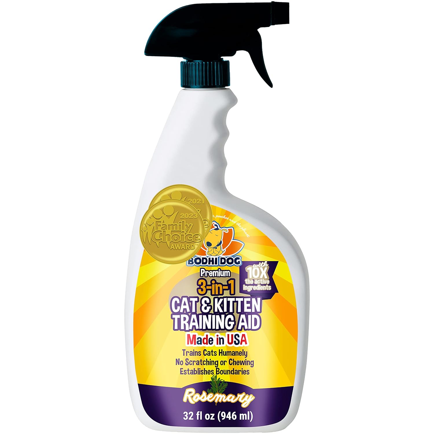 Bodhi Dog 3-in-1 Cat & Kitten Training Aid - Cat Deterrent Spray for Indoor and Outdoor Use - Repellent to Establish Boundaries, Keep Cats Off Furniture, Protect Rugs & Plants -...