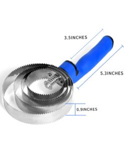 BOTH WINNERS Reversible Stainless Steel Curry Comb with Soft Touch Grip (Blue)
