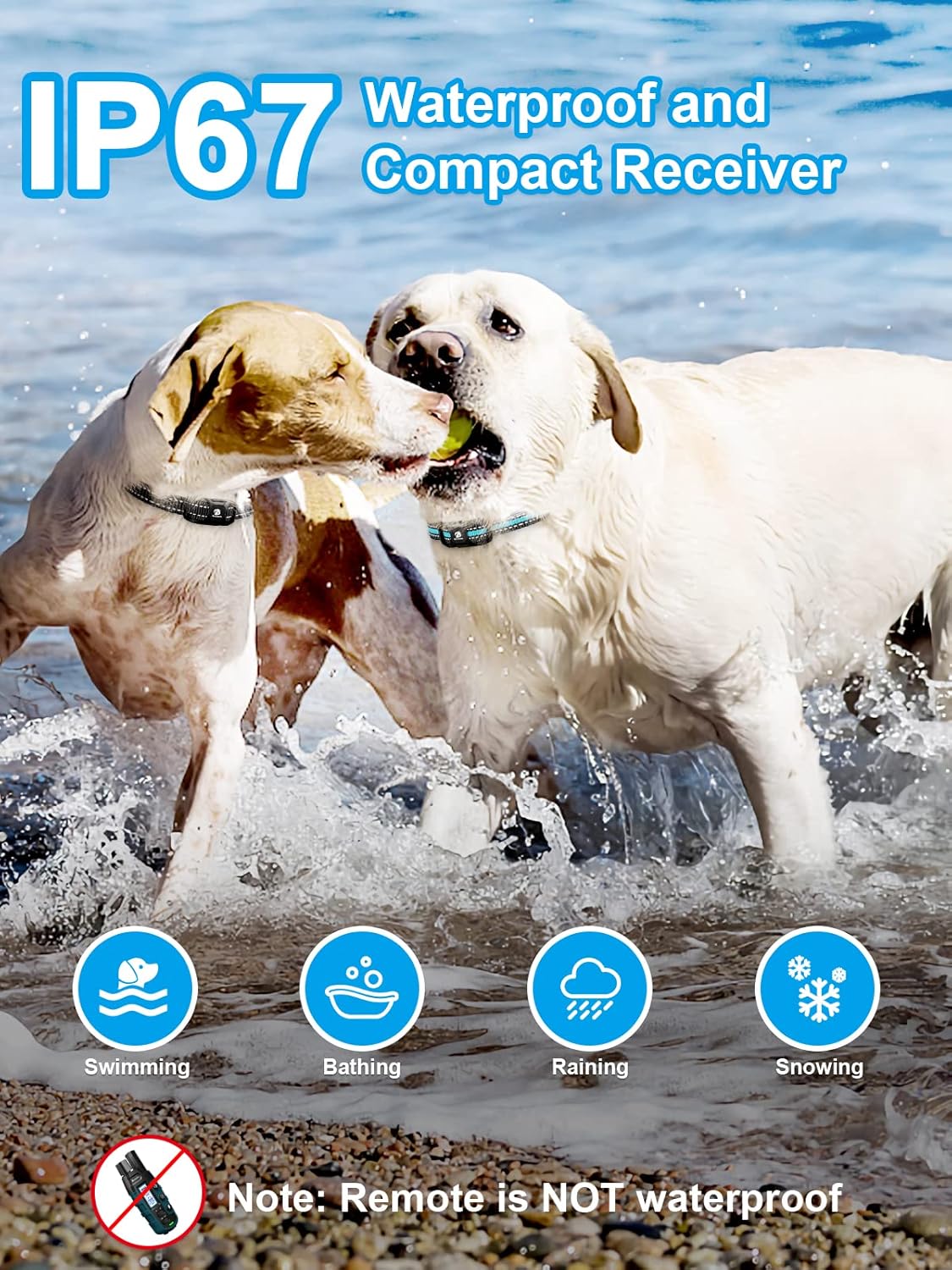 Bousnic Dog Shock Collar 2 Dogs (5-120Lbs) - 3300 ft Waterproof Training Collar for Dogs Large Medium Small with Rechargeable Remote, Beep (1-8) Vibration (1-16) and Humane...