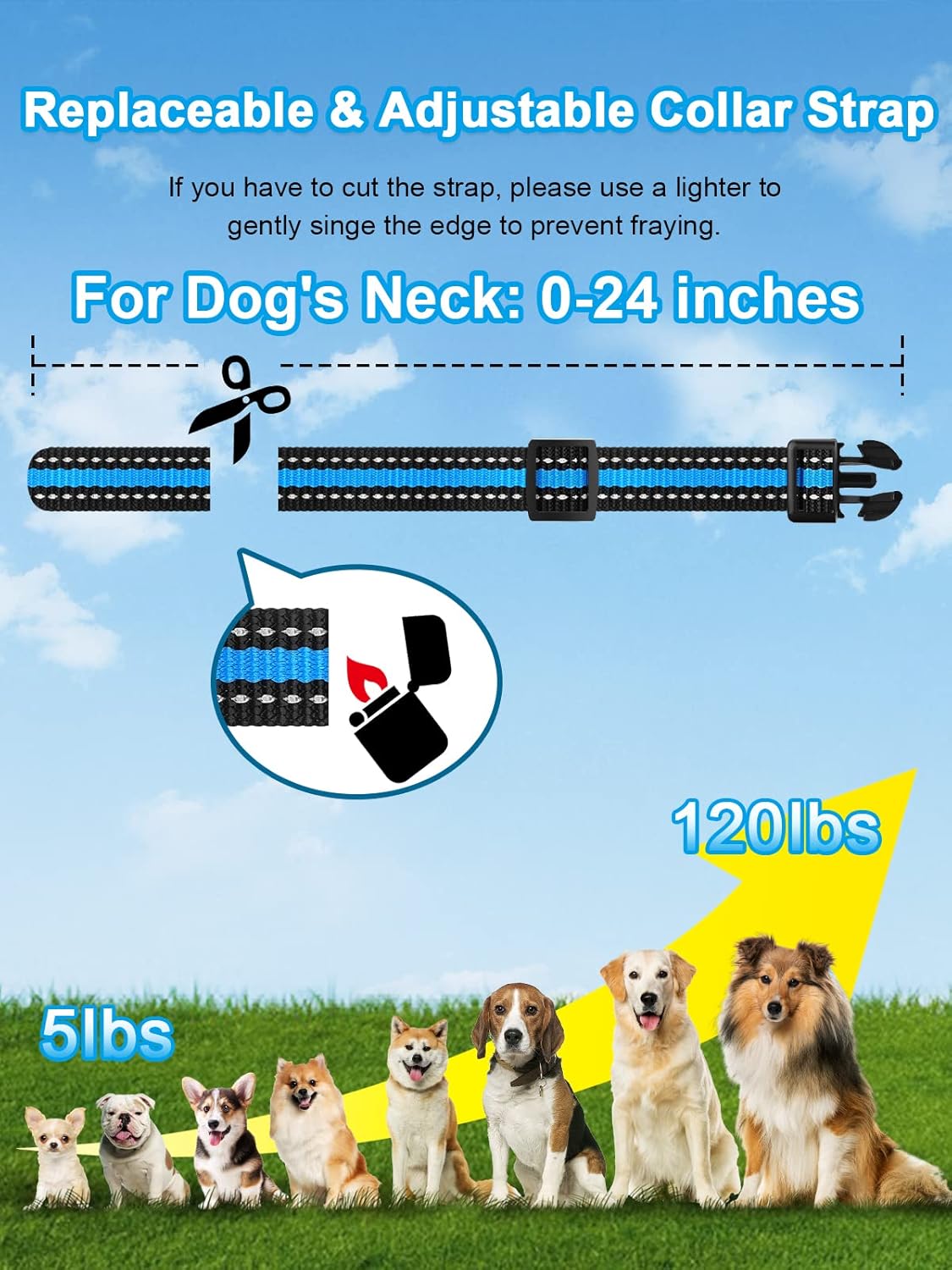 Bousnic Dog Shock Collar 2 Dogs (5-120Lbs) - 3300 ft Waterproof Training Collar for Dogs Large Medium Small with Rechargeable Remote, Beep (1-8) Vibration (1-16) and Humane...