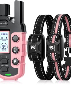 Bousnic Dog Shock Collar 2 Dogs (5-120Lbs) - 3300 ft Waterproof Training Collar for Dogs Large Medium Small with Rechargeable Remote, Beep (1-8) Vibration (1-16) and Humane...