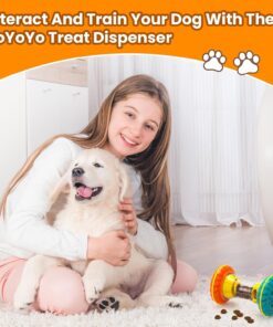 BoYoYo Interactive Dog Toys, Dog Puzzle Toys for Smart, Dog Enrichment Toy to Keep Them Busy, Treat Dispensing Toy Slow Puzzles Feeder, Yellow