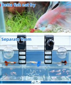 Breeding Box for Fish Tank,Fish Breeder Box for Aquarium with Suction Cups & Hook,Triple-Chamber Transparent Acclimation Box,Aqarium Separator & Hatchery Tank for...