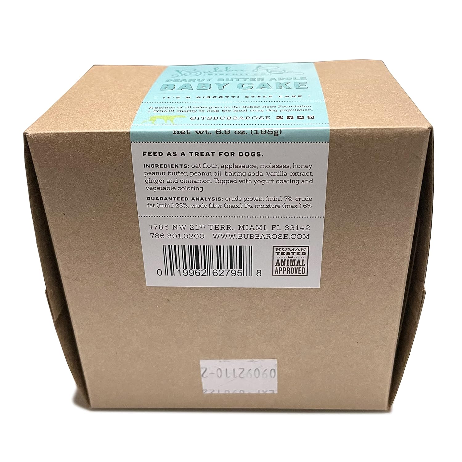 Bubba Rose Biscuit Company: Blue Dog Birthday Baby Cake - Crunchy Biscuit Texture - Natural Gourmet Pet Treat - Dog Cake - 3 inch 1 Count - Made in the USA