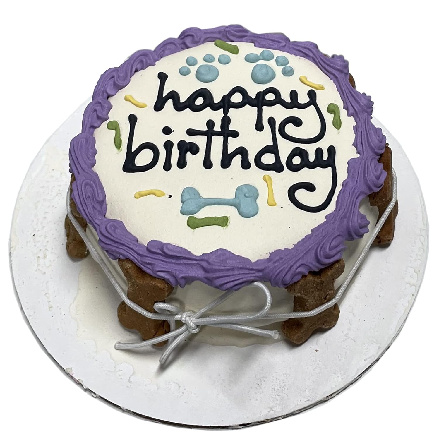 Bubba Rose Biscuit Company: Blue Dog Birthday Baby Cake - Crunchy Biscuit Texture - Natural Gourmet Pet Treat - Dog Cake - 3 inch 1 Count - Made in the USA