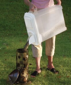 Buddeez 32 Quart Pet Food Dispenser with Lid - Airtight Storage for Dog Food, Cat Food, and Bird Seed - Easy Pour Spout for Mess Free Serving