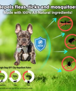 Bug-Off Clip for Dogs, Repels Flea, Tick & Mosquito for 60 Days, Natural Flea and Tick Repellent Collar [Made in Korea] Aegis by KN FLAX (Heart)