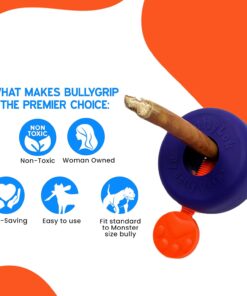 Bully Grip Bully Stick Holder for Dogs, Bully Lok Dog Safety Device, Prevents Choking Small, Medium, Large Dogs, Yak Cheese, Collagen, Dental Chew, Rawhide, Bone, Antler,...