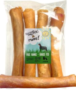 BULLYSTICKS & MORE 6 Inch Beef Collagen Braids for Dogs (8 Count) - Bones for Dogs - Dog Parents Choice - No Hide Beef Cheek Rolls