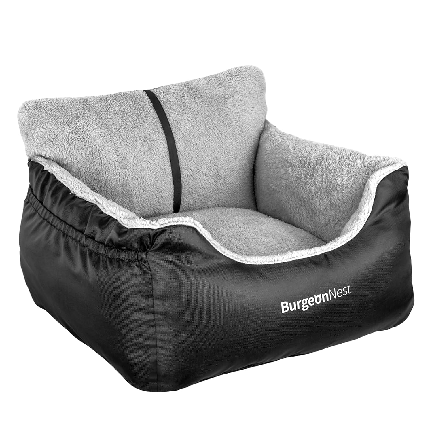 BurgeonNest Dog Car Seat for Small Dogs, Soft Pet Car Travel Home Bed Under 25 lbs, Fully Detachable and Washable Cat Booster Carseats with Storage Pockets and Clip-On Leash...