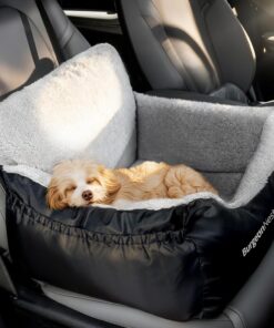 BurgeonNest Dog Car Seat for Small Dogs, Soft Pet Car Travel Home Bed Under 25 lbs, Fully Detachable and Washable Cat Booster Carseats with Storage Pockets and Clip-On Leash...
