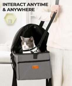 BurgeonNest Top-Expandable Large Cat Carrier, Soft Sided Cat Bag Carrier for Medium Large Pet Up to 15 lbs, Upgraded Small Dog Car Seat, Puppy Travel Bag with Semi-Open Canopy