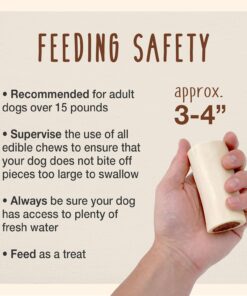 Cadet Stuffed Shin Bone, Long-Lasting Dog Chew Bones for Aggressive Chewers, High Protein Filled Bone Dental Chew for Dogs, Peanut Butter Flavor Filling, 3-4