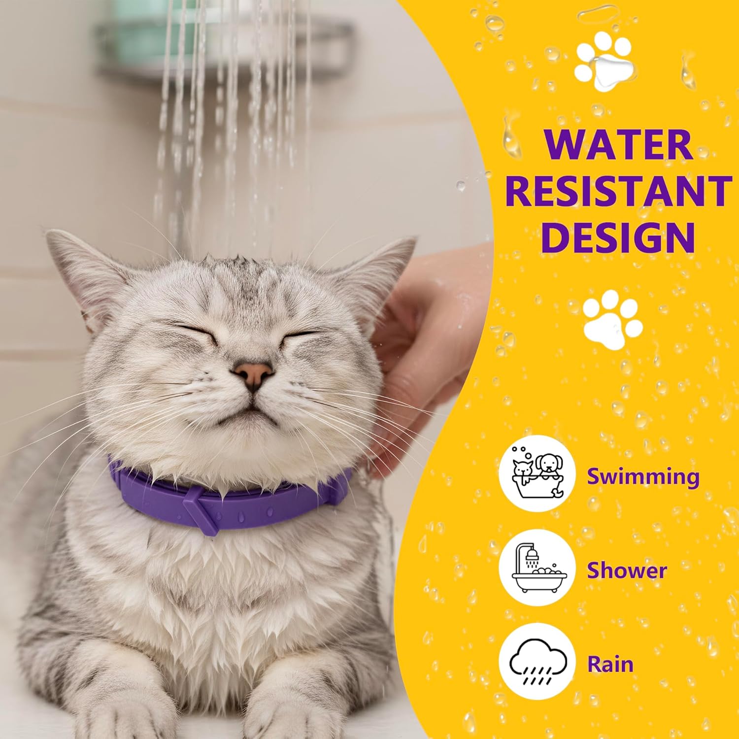 Calming Collar for Cats,Pheromone Cat Calming Collar Cat Anxiety Relief & Stress,Natural Ingredients Pheromones Rapid Effect Adjustable Waterproof