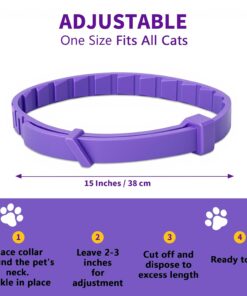 Calming Collar for Cats,Pheromone Cat Calming Collar Cat Anxiety Relief & Stress,Natural Ingredients Pheromones Rapid Effect Adjustable Waterproof