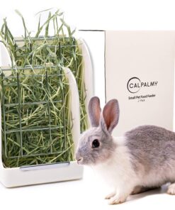 CalPalmy 2-Pack Hay Feeder for Rabbits, Guinea Pigs, and Chinchillas - Minimize Waste and Mess with 5 1/2