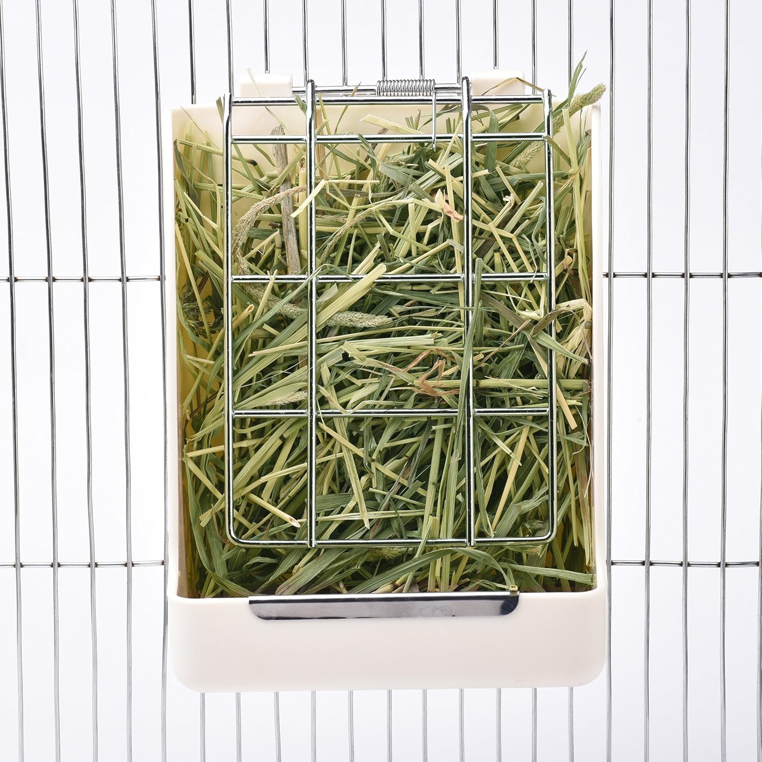 CalPalmy 2-Pack Hay Feeder for Rabbits, Guinea Pigs, and Chinchillas - Minimize Waste and Mess with 5 1/2" x 3 1/2" x 7 3/8" Hanging Alfalfa and Timothy Hay Dispenser