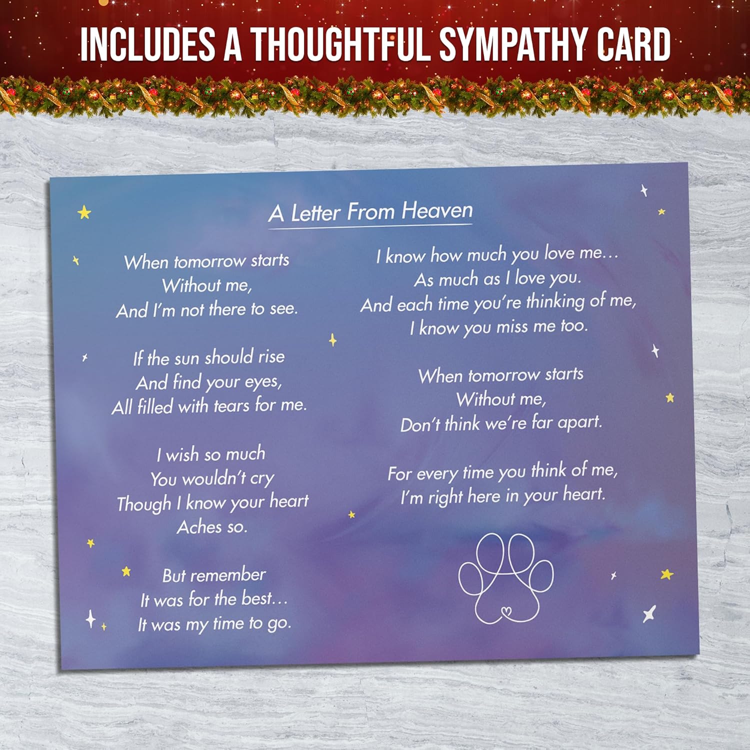 Capti Rainbow Bridge Cat Memorial Gifts - I'll Meet You at The Rainbow Bridge - Pet Loss Gifts, Bereavement, Sympathy Keepsake Cat Mom Gifts for Loss of Pet