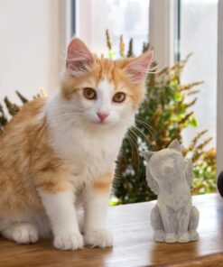 Cat Angel Memorial Figurine, Gray, Resin Sculpture for Cat Lovers, Pet Loss Gift, Hand-Painted