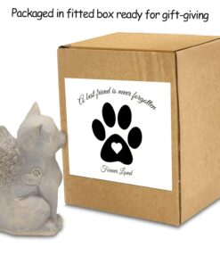 Cat Angel Memorial Figurine, Gray, Resin Sculpture for Cat Lovers, Pet Loss Gift, Hand-Painted