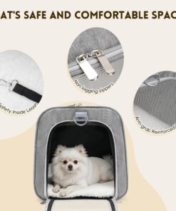 Cat Carrier Soft, Dog Carriers for Small Dogs/Large Cats (Up to 16lbs), with High Breathability, Shoulder Strap, Removable Pad, Pet Carrier Airline Approved, for Home Outdoor...
