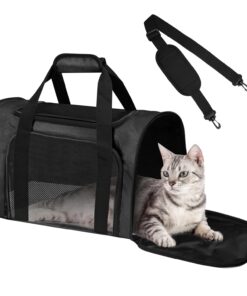 Cat Carrier Soft for Pets Up to 15 Lbs, Cat Travel Bag Soft-Sided with Padded Shoulder Strap, Pet Dog Carriers for Small Dogs Travel Puppy Carry Airline Approved, Pink