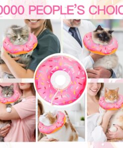 Cat Cone Collar Soft, Adjustable Cat Recovery Collars Spay Cones to Stop Licking, Cute Kittens Donut E Collar After Surgery, Anti-Lick Wound Healing Elizabetan Collars for...