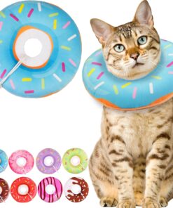 Cat Cone Collar Soft, Adjustable Cat Recovery Collars Spay Cones to Stop Licking, Cute Kittens Donut E Collar After Surgery, Anti-Lick Wound Healing Elizabetan Collars for...
