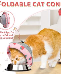 Cat Cone Collar Soft to Stop Licking, Adjustable, Foldable Lightweight Kitten Cones After Surgery Recovery for Cats & Kittens, Cat Cone Alternative, Easy Eating (Pink, S)