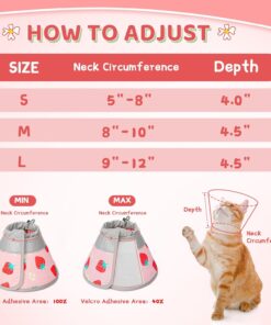 Cat Cone Collar Soft to Stop Licking, Adjustable, Foldable Lightweight Kitten Cones After Surgery Recovery for Cats & Kittens, Cat Cone Alternative, Easy Eating (Pink, S)