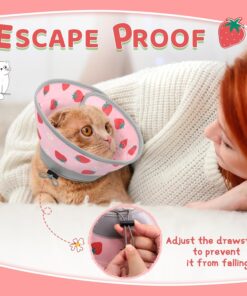 Cat Cone Collar Soft to Stop Licking, Adjustable, Foldable Lightweight Kitten Cones After Surgery Recovery for Cats & Kittens, Cat Cone Alternative, Easy Eating (Pink, S)