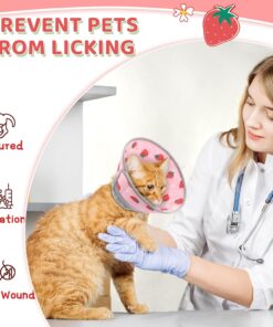 Cat Cone Collar Soft to Stop Licking, Adjustable, Foldable Lightweight Kitten Cones After Surgery Recovery for Cats & Kittens, Cat Cone Alternative, Easy Eating (Pink, S)