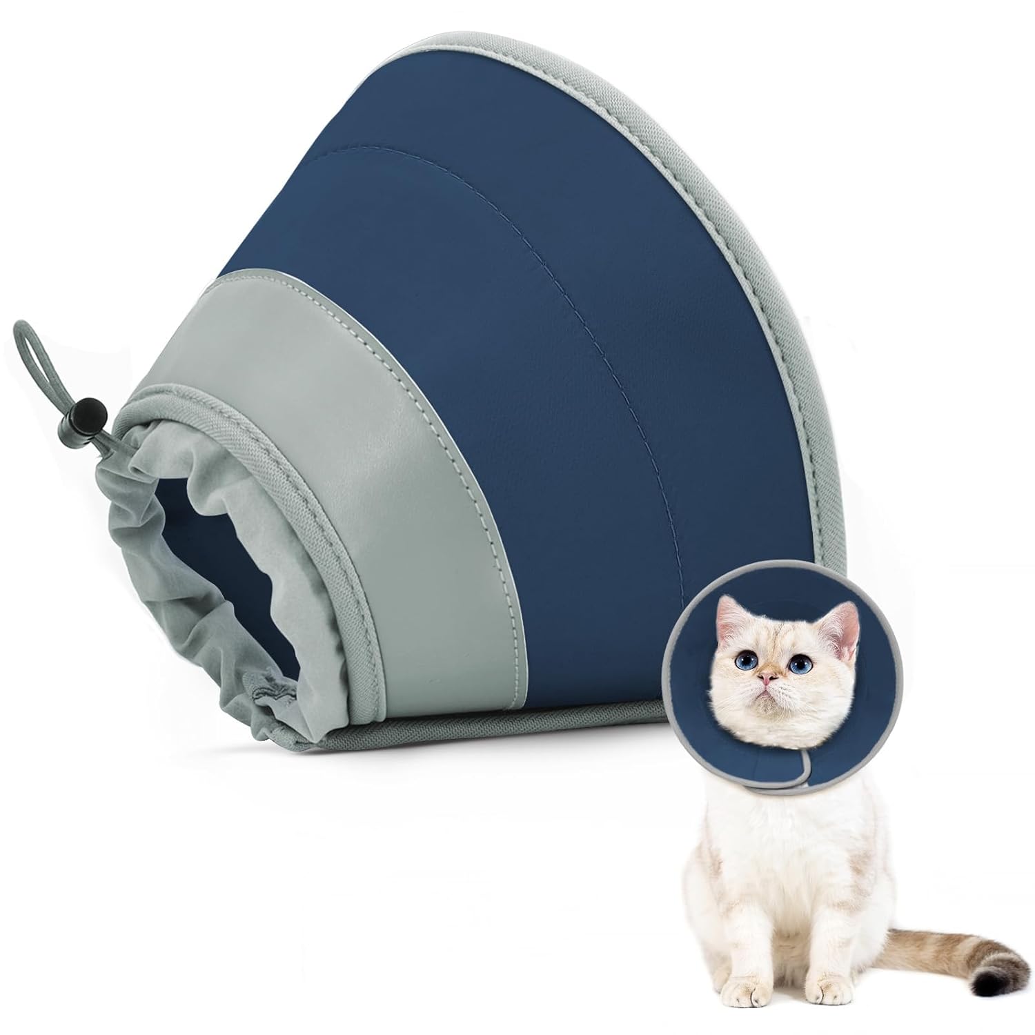 Cat Cone Collar Soft to Stop Licking, Adjustable, Foldable Lightweight Kitten Cones After Surgery Recovery for Cats & Kittens, Cat Cone Alternative, Easy Eating (Pink, S)