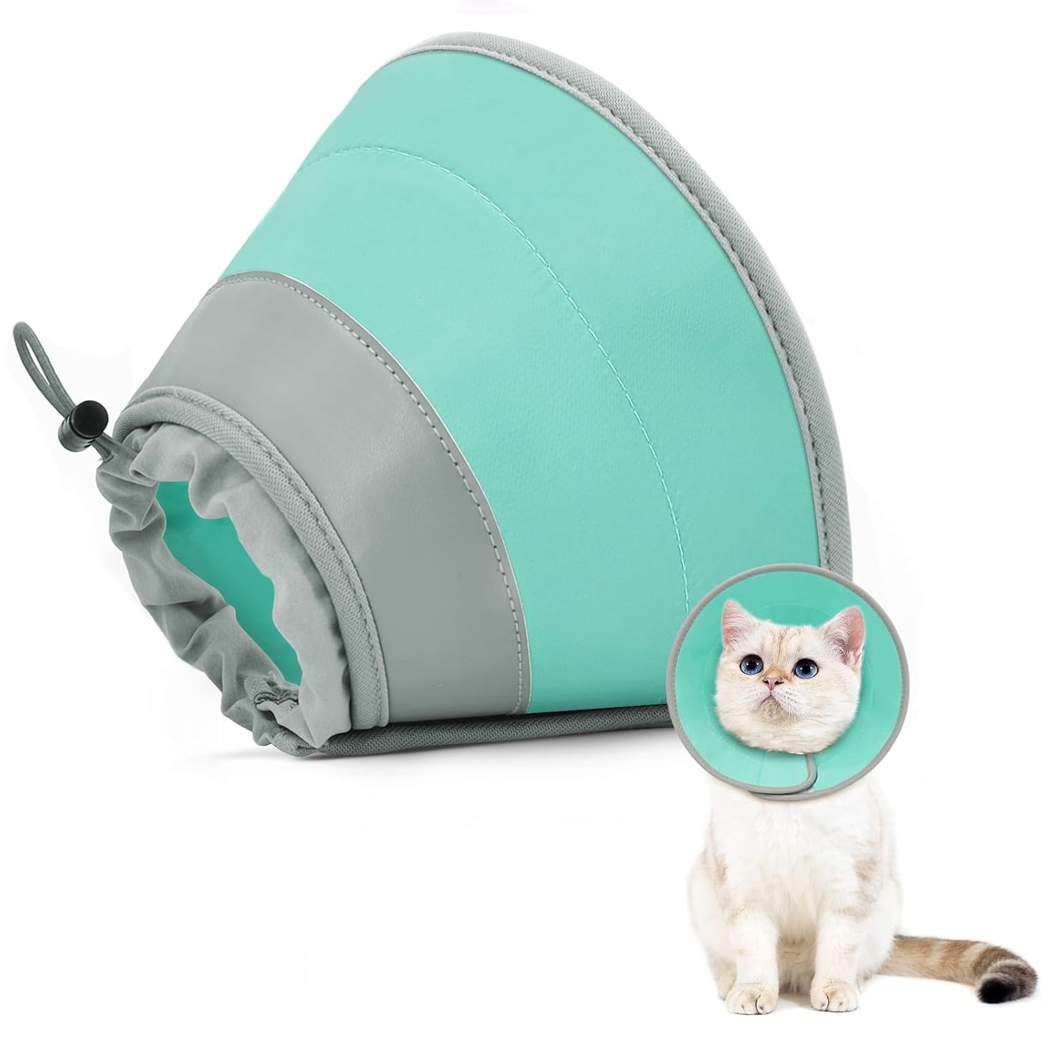 Cat Cone Collar Soft to Stop Licking, Adjustable, Foldable Lightweight Kitten Cones After Surgery Recovery for Cats & Kittens, Cat Cone Alternative, Easy Eating (Pink, S)