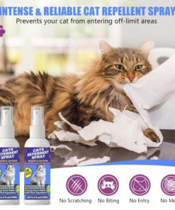 Cat Deterrent Spray - Cat Scratch Deterrent Spray for Furniture Protection, Effective Training Aid with Natural Ingredients - Non-Toxic Formula for Cats and Kittens Light 7.0 fl.oz