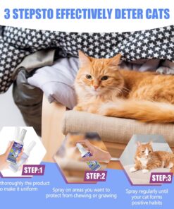Cat Deterrent Spray - Cat Scratch Deterrent Spray for Furniture Protection, Effective Training Aid with Natural Ingredients - Non-Toxic Formula for Cats and Kittens Light 7.0 fl.oz