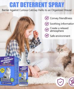 Cat Deterrent Spray - Cat Scratch Deterrent Spray for Furniture Protection, Effective Training Aid with Natural Ingredients - Non-Toxic Formula for Cats and Kittens Light 7.0 fl.oz