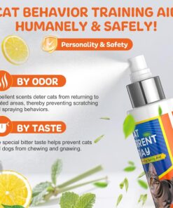 Cat Deterrent Spray for Furniture Protection, Pee Spraying, Excessive Chewing & Scratching Everywhere, Cat Repellent Indoor and Outdoor, Pet-Safe Formula, 5.07 Fl Oz