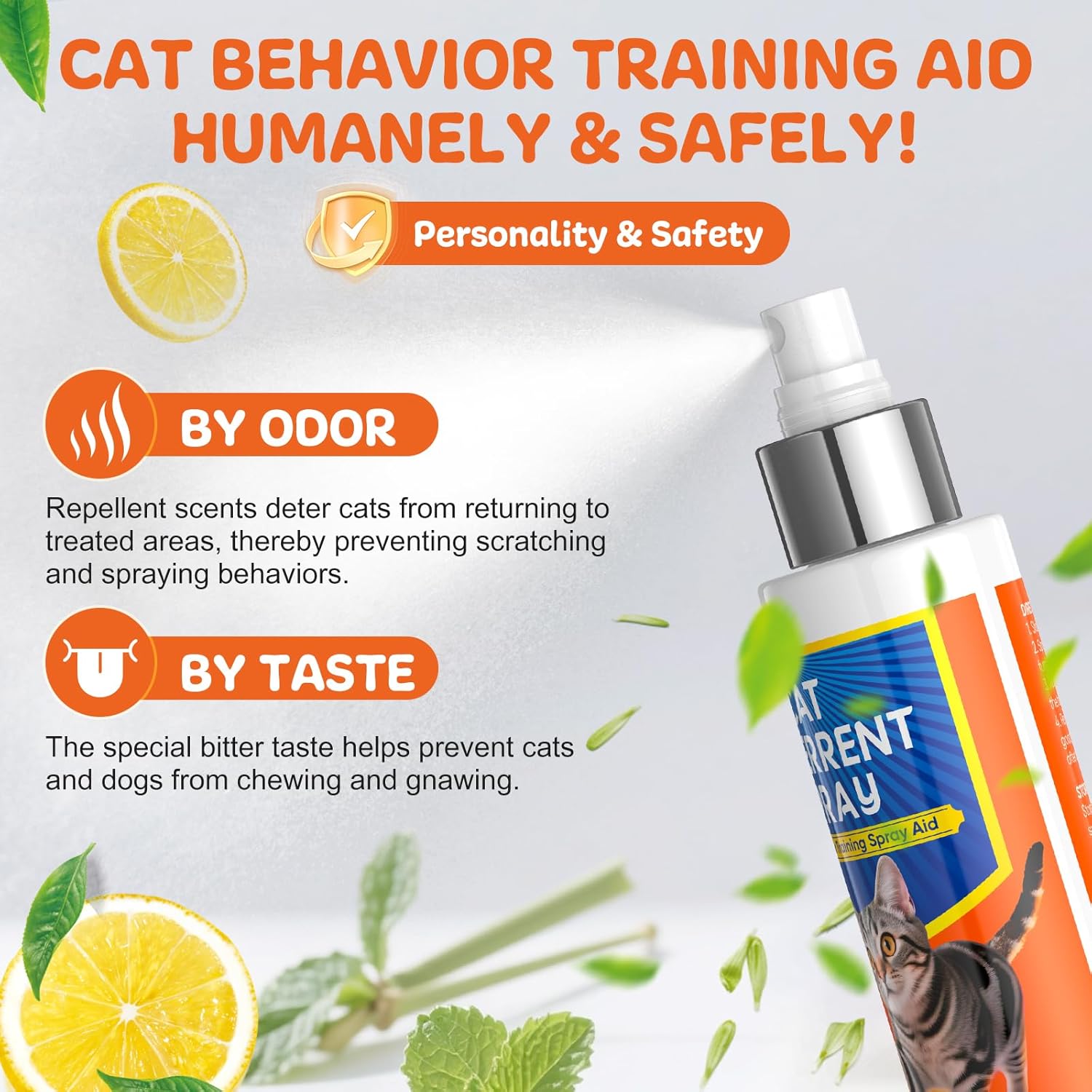 Cat Deterrent Spray for Furniture Protection, Pee Spraying, Excessive Chewing & Scratching Everywhere, Cat Repellent Indoor and Outdoor, Pet-Safe Formula, 5.07 Fl Oz