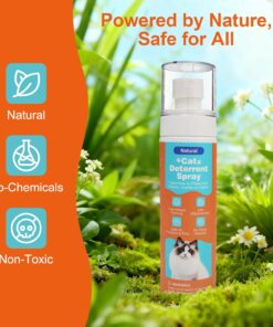 Cat Deterrent Spray, Natural Cat Repellent Spray with Citrus Scent, Indoor & Outdoor Traning Aid for Urine Marking & Anti-Scratch, Safe for Furniture, Plant & Rugs, (150ml/5.28oz)
