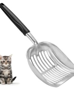 Cat Litter Scoop-Metal Cat Scooper-Long Handle Scoop,Cat Scooper-Poop Sifting-Mesh Shovel-Suitable for Cat Litter Box (Purple)