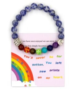 Cat Memorial Wind Chimes & Bracelet, Sympathy Gifts for Cat Lovers, 28 inches