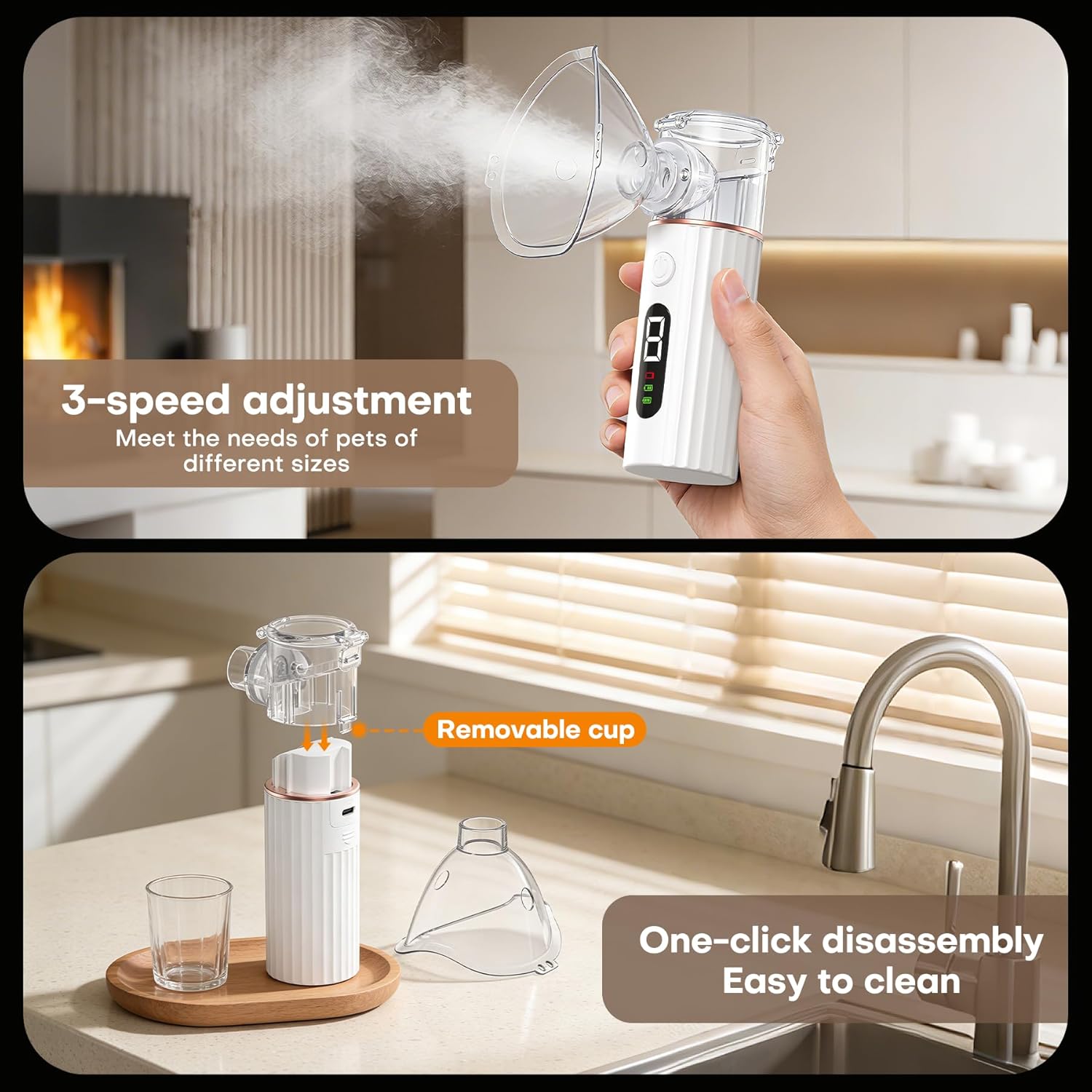 Cat Nebulizer for Breathing Problems, Low-Noise pet Spray, Suitable for Cats and Dogs (Small Cats and Small Dogs)